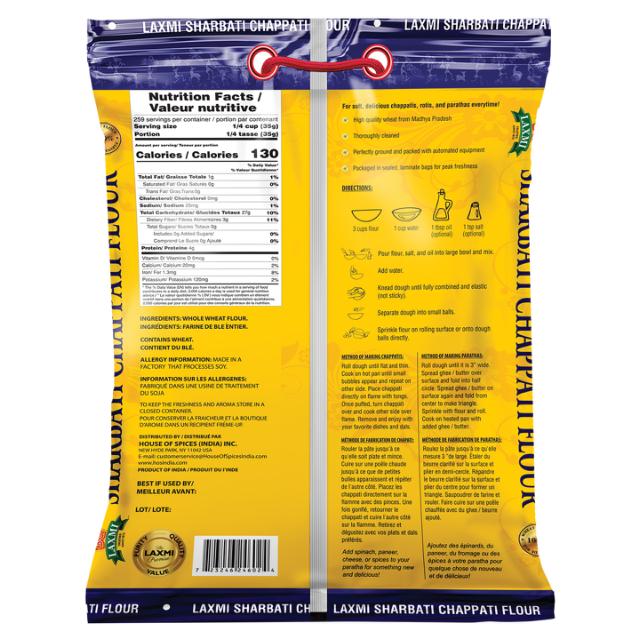 LX. SHARBATI CHAPATI FLOUR 2X20 LB (NONGMO)
