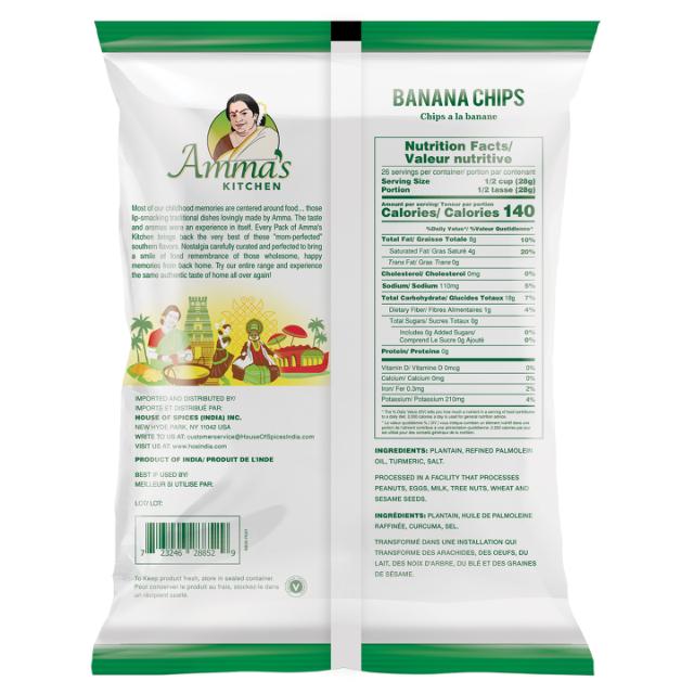 AMMA'S KITCHEN BANANA CHIPS 10X737 GM
