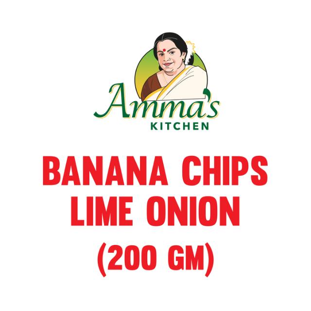 AMMAS KITCHEN BANANA CHIPS LIME ONION 20X200 GM