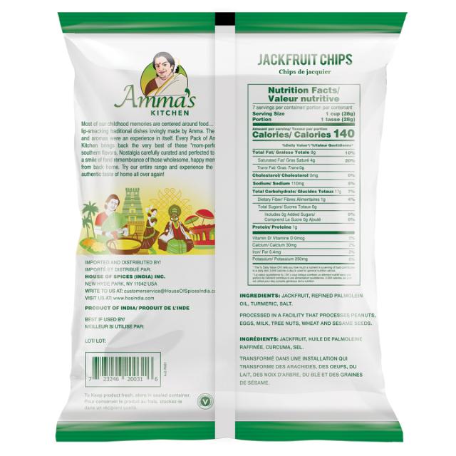 AMMA'S KITCHEN JACKFRUIT CHIPS 20X200 GM