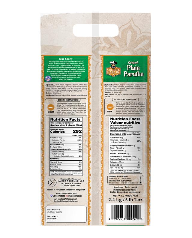 COLONEL ORGNL PLAIN PARATHA FAMILY PCK 6X30X80 GM