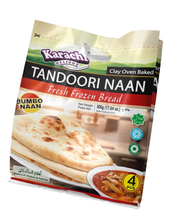 K.D TANDOORI NAAN (JUMBO SIZE) REG PCK 20X4X125 GM