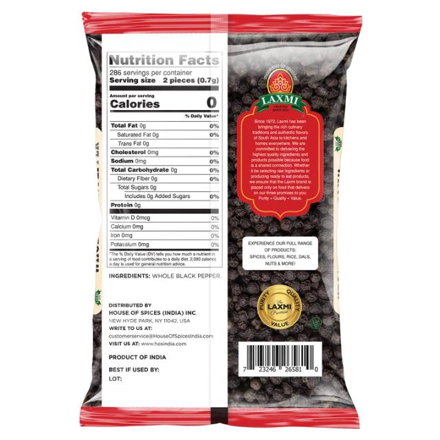 LX. BLACK PEPPER WHOLE 12X200 GM (NONGMO)
